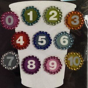 DRINK BLING REMOVEABLE BEVERAGE BLING EMBELLISHMENTS, NUMBER STICKERS